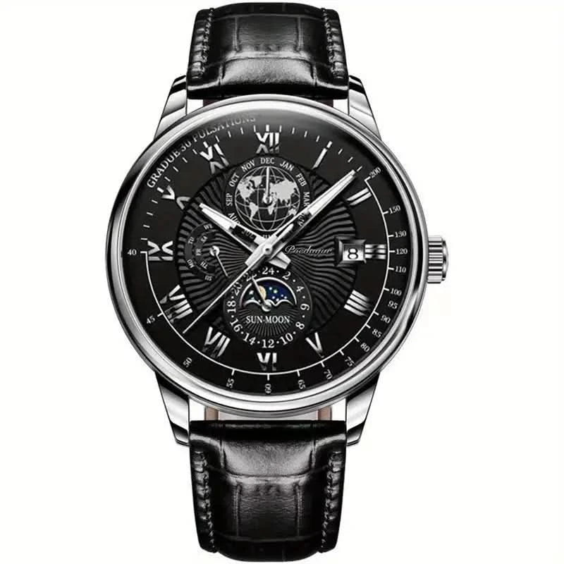 Luxury Men's Mechanical Watch with Moonphase Feature