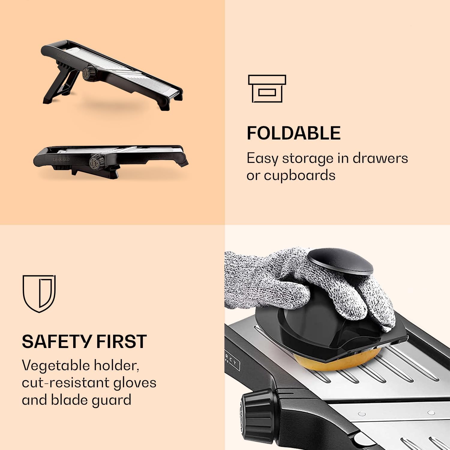 Premium Food Slicer & Safety Gloves for Efficient Vegetable Cutting