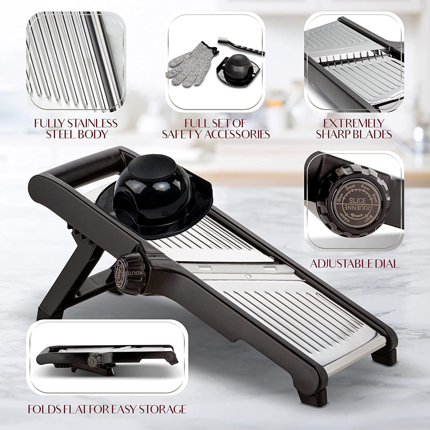 Premium Food Slicer & Safety Gloves for Efficient Vegetable Cutting
