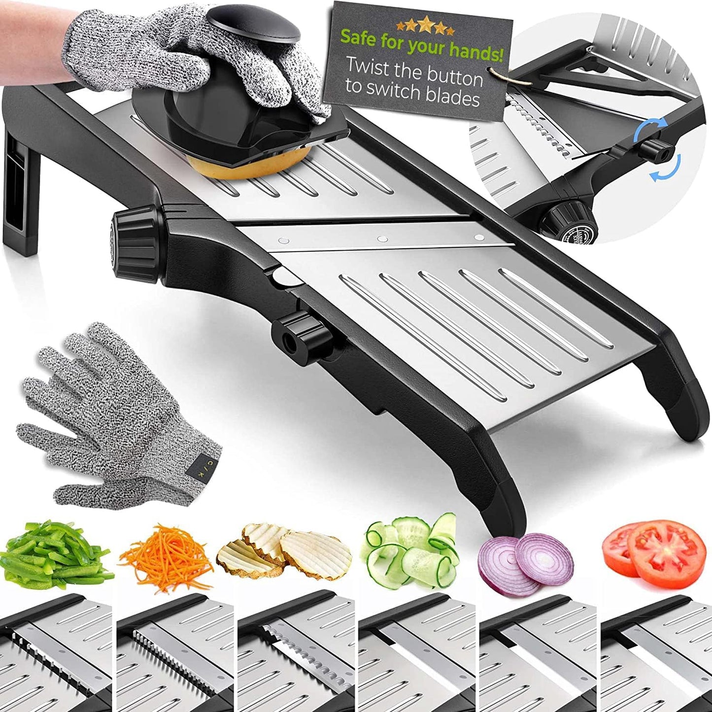 Premium Food Slicer & Safety Gloves for Efficient Vegetable Cutting