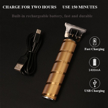 Gold Cordless Hair Clippers Set for Men | Professional Trimmer Kit