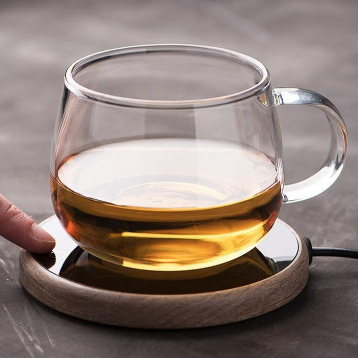 Elegant Smart Ceramic Mug Warmer Coaster with Temperature Control