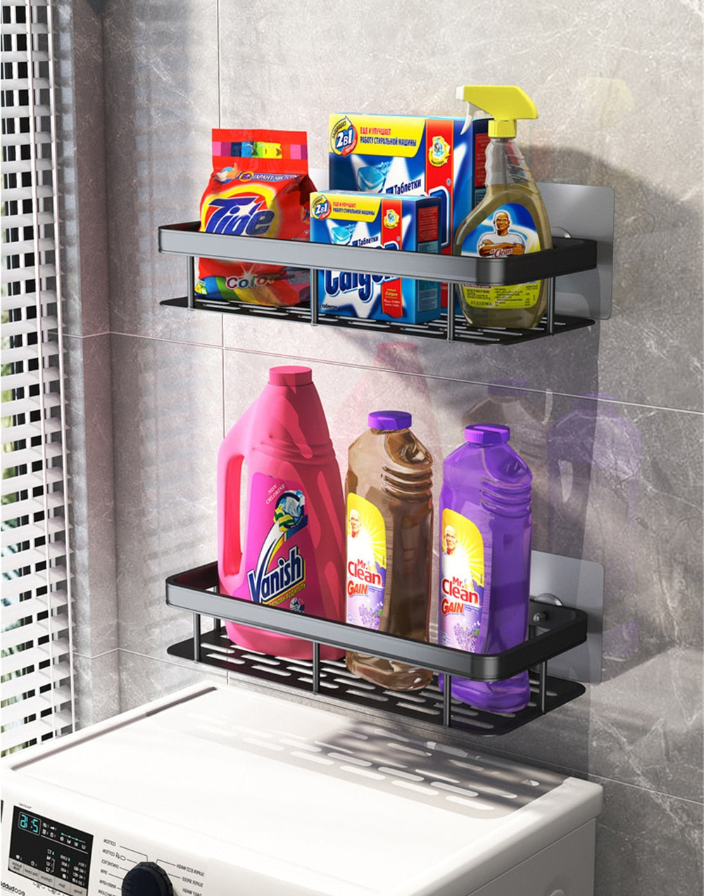 Metal Suction Cup Shelves for Bathrooms