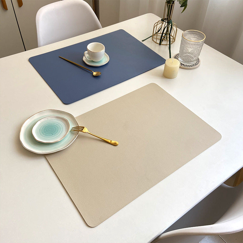 Contemporary Rectangular Waterproof PU Leather Table Placemats