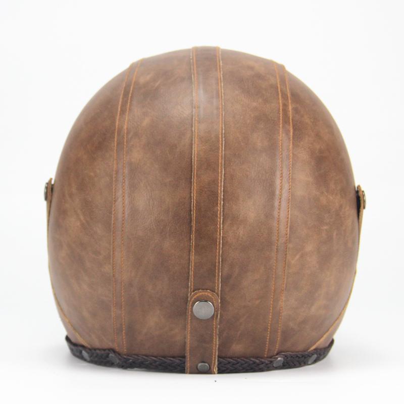 Vintage-Style Open Face Motorcycle Helmet with Goggles