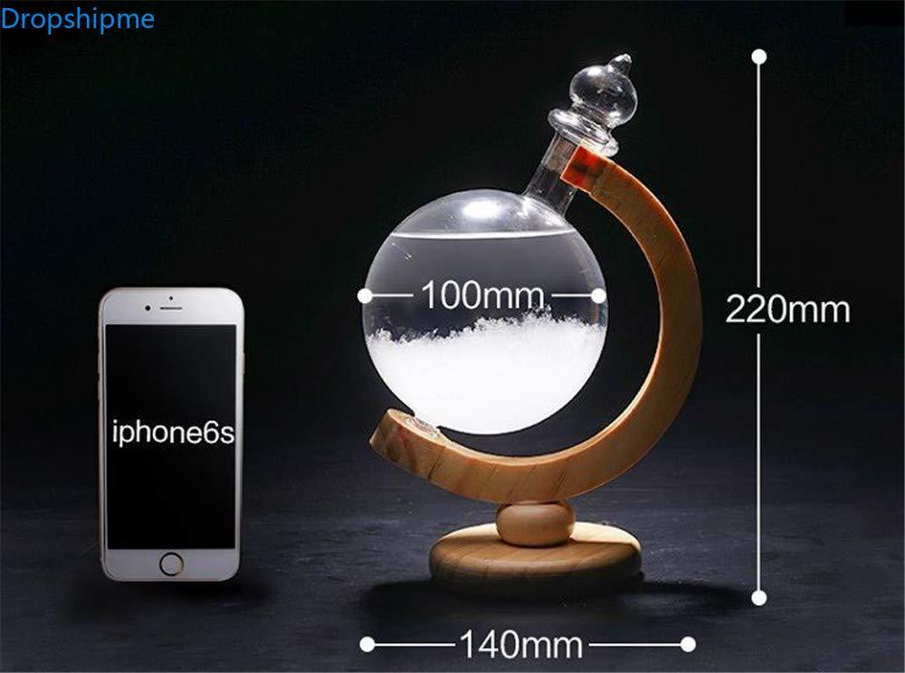 Storm Glass Crystal Weather Predictor with Wooden Stand
