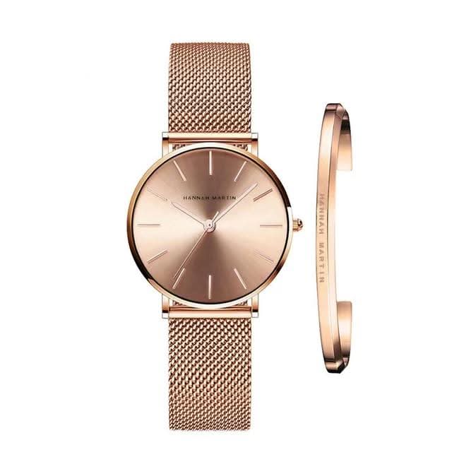 Women's Stainless Steel Watch with Adjustable Strap and 36mm Face
