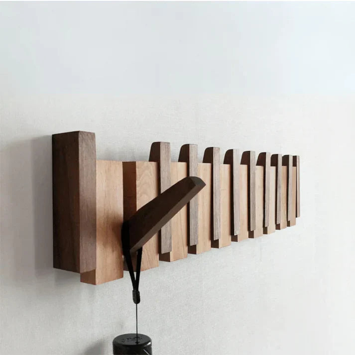 Wooden Piano Key Coat Rack – Elegant Wall Decor with Functional Storage