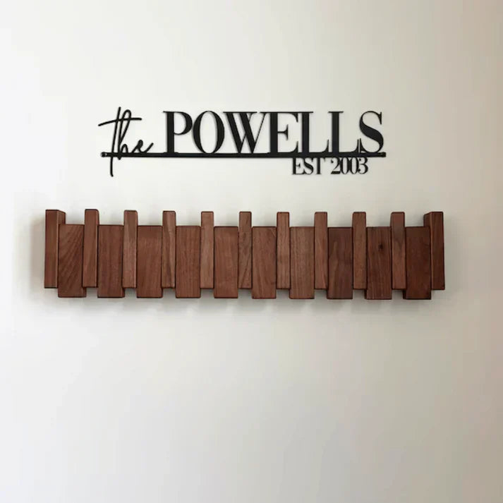 Wooden Piano Key Coat Rack – Elegant Wall Decor with Functional Storage
