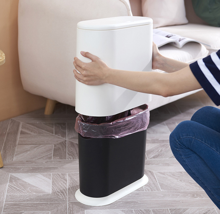 Dual Compartment Trash Bin for Recycling and Waste