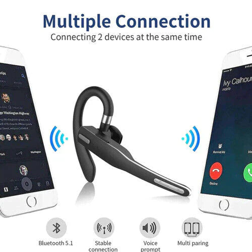 Bluetooth 5.1 Headset with Dual Mic and Noise Cancelling for Professionals