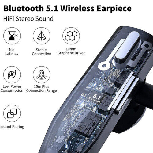 Bluetooth 5.1 Headset with Dual Mic and Noise Cancelling for Professionals
