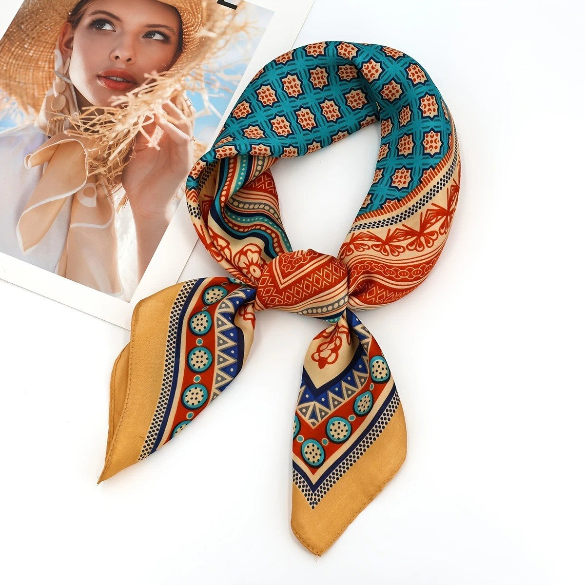 Retro Korean Style Faux Silk Fashion Scarf