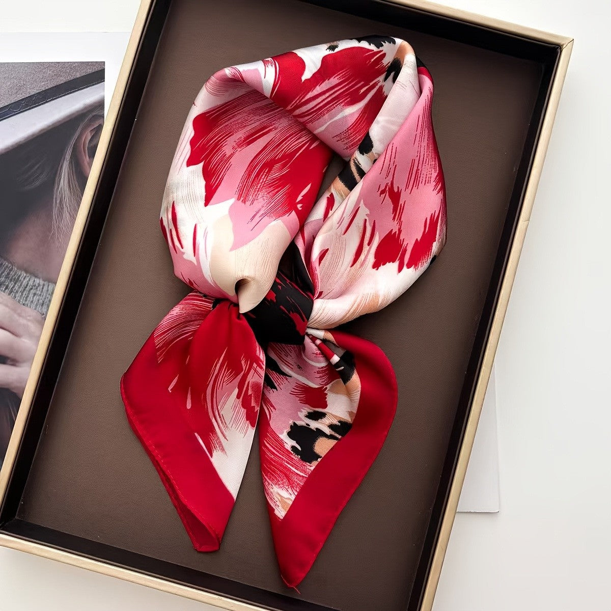 Retro Korean Style Faux Silk Fashion Scarf
