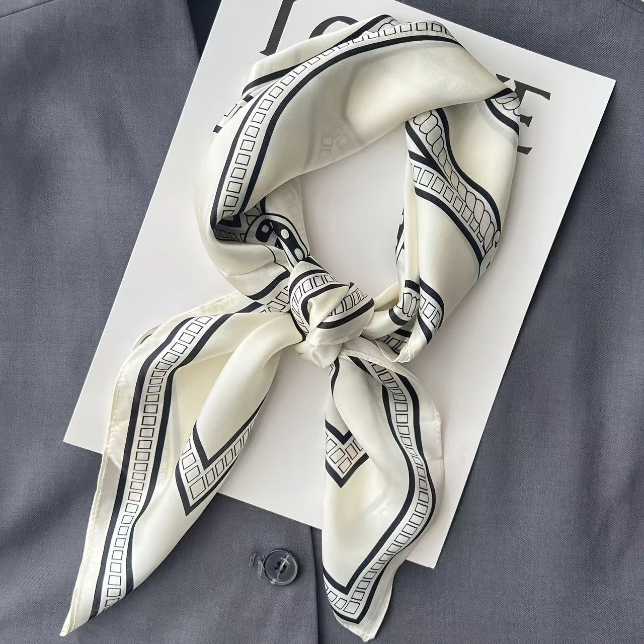 Retro Korean Style Faux Silk Fashion Scarf