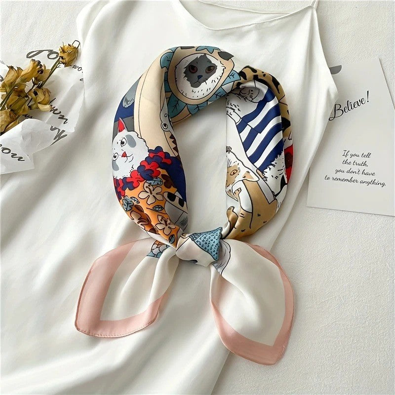 Retro Korean Style Faux Silk Fashion Scarf