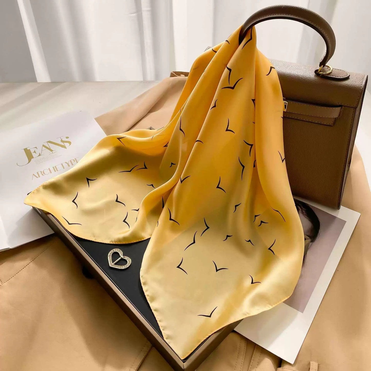 Retro Korean Style Faux Silk Fashion Scarf