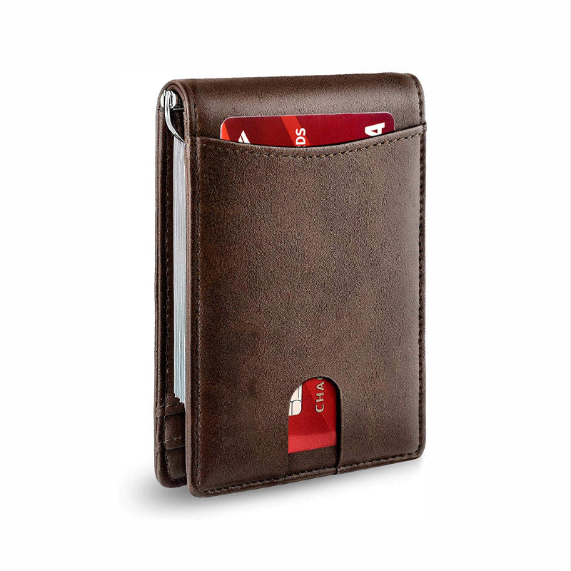 Genuine Leather Anti-theft Card Holder with RFID Protection