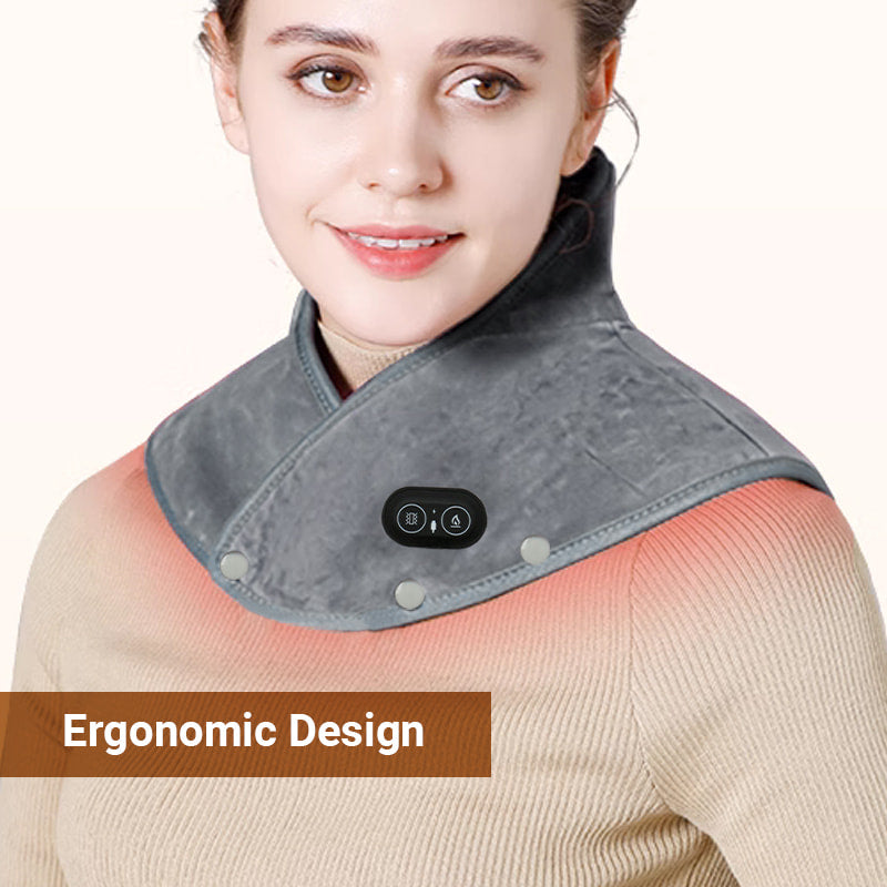 Electric Neck & Shoulder Heating Pad with Vibrating Massage