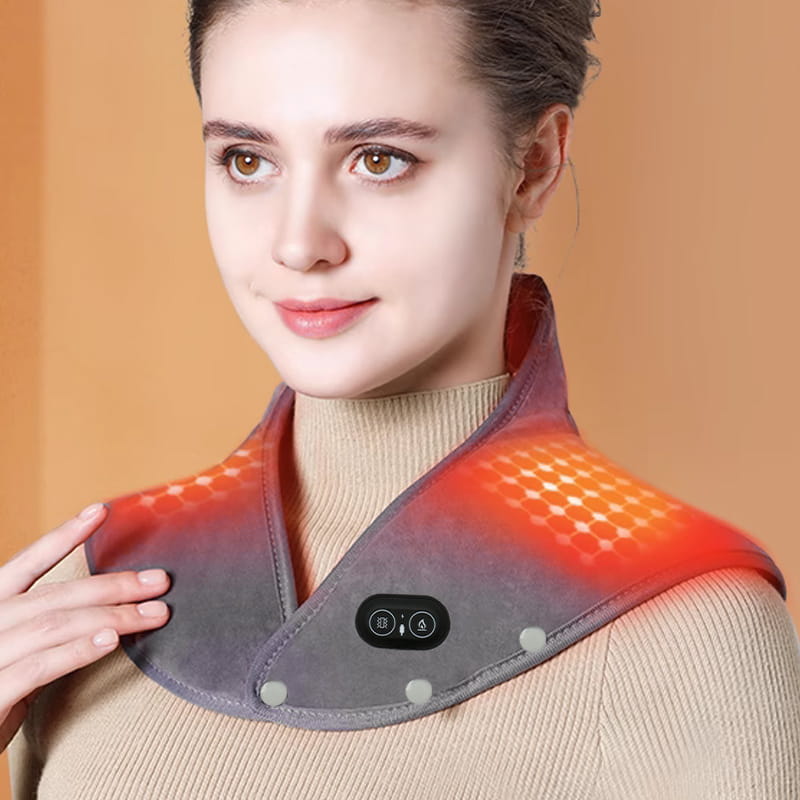 Electric Neck & Shoulder Heating Pad with Vibrating Massage
