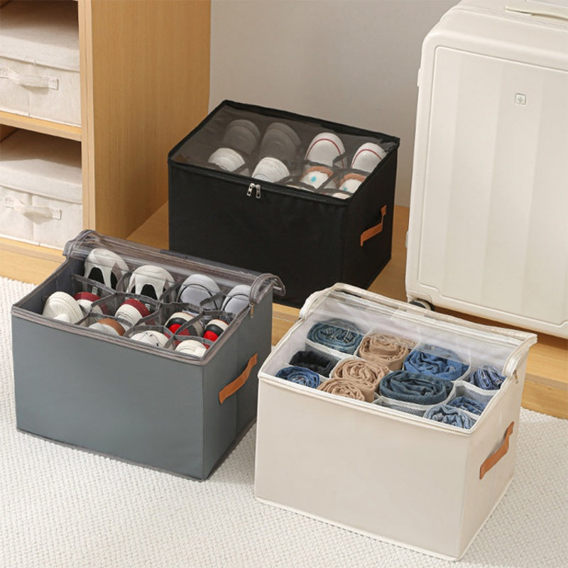 Collapsible Closet Shoe Storage with Transparent Cover