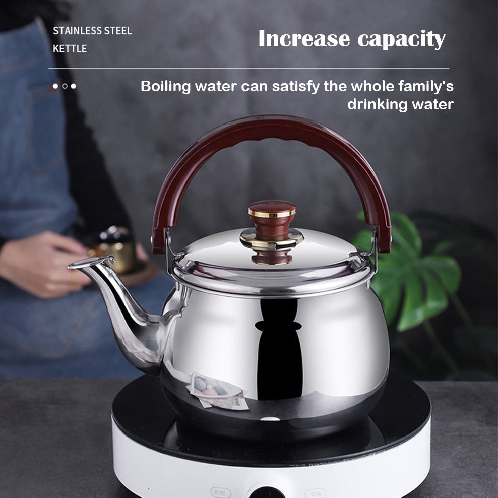 Stainless Steel Whistling Kettle – Durable, Thick-Walled, and Elegant