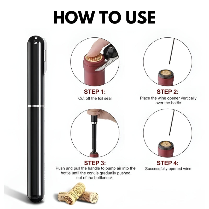 Air Pressure Cork Remover for Effortless Wine Opening