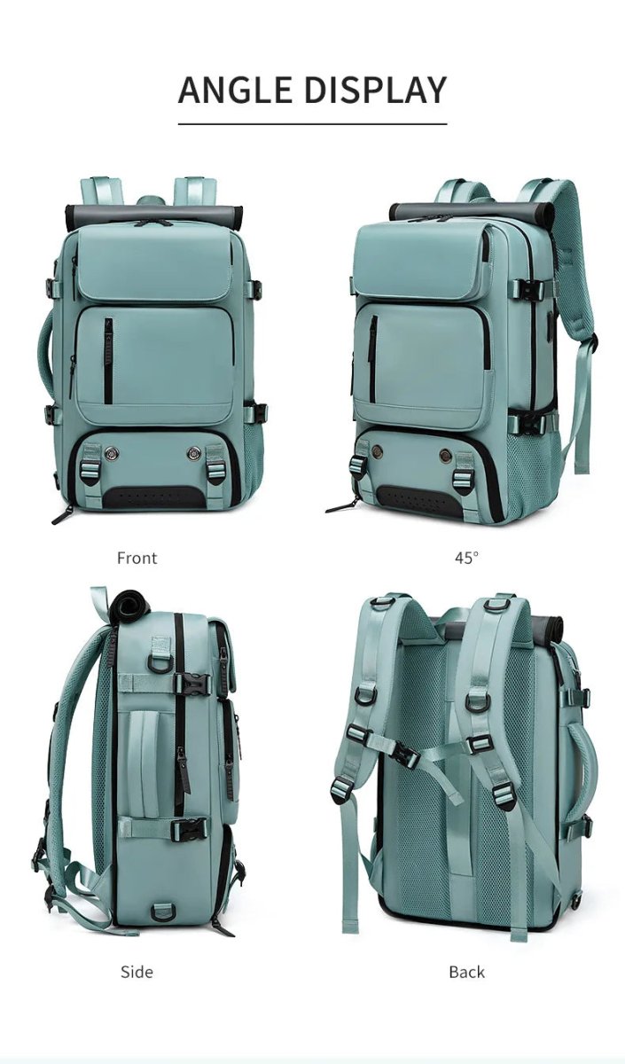 Waterproof Travel Backpack with USB, Shoe Area & Secure Pocket
