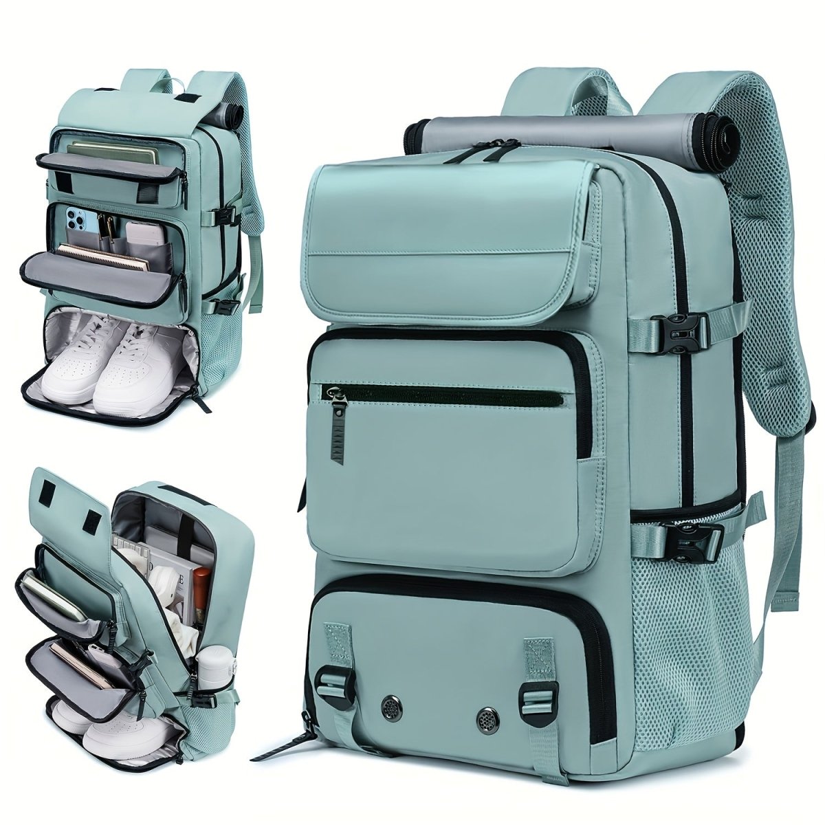 Waterproof Travel Backpack with USB, Shoe Area & Secure Pocket