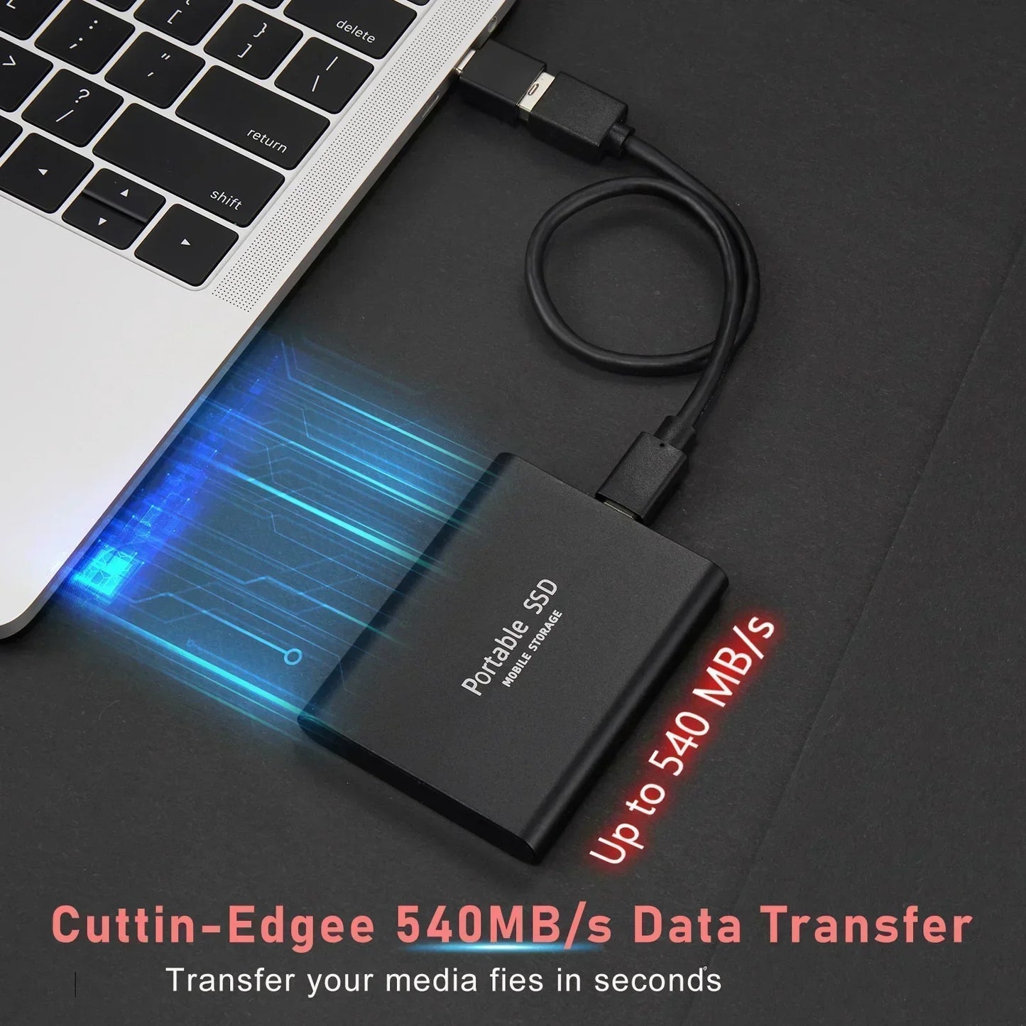 Portable USB 3.1 Type-C SSD | Fast External Storage | 128GB Capacity