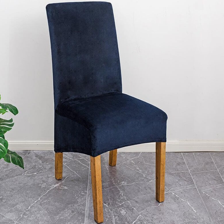 Stretch Velvet Dining Chair Slipcovers XL Size | Set of 4 Non-Slip & Soft