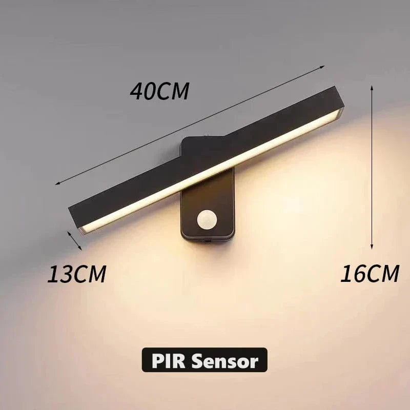 PIR Motion Sensor LED Wall Light, Weatherproof & Adjustable for Outdoor Spaces